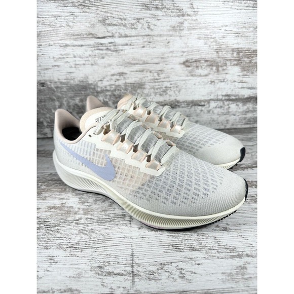 Womens Nike Air Zoom Pegasus 37 Ivory/Ghost Pink/Barely Volt Running Shoes Sz 9 - Picture 1 of 9